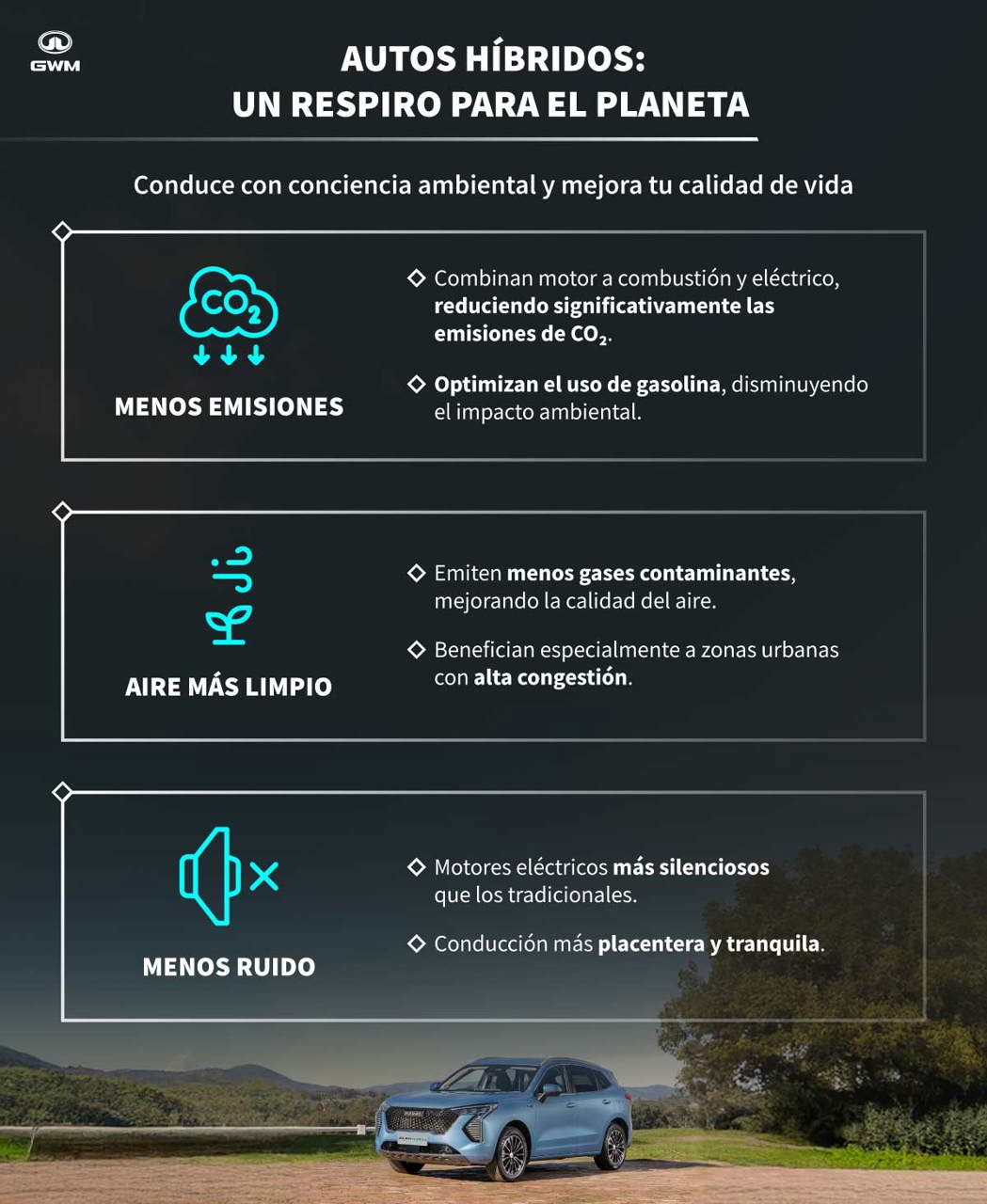 Beneficios de los autos híbridos para el ecosistema.