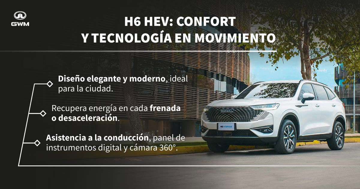 Auto Híbrido H6 Hev estacionado en ciudad.