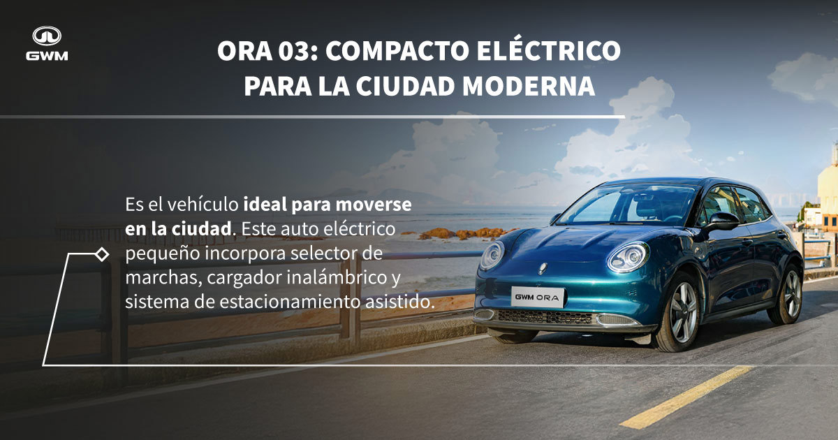 Vehículo eléctrico Ora 03 en ciudad.